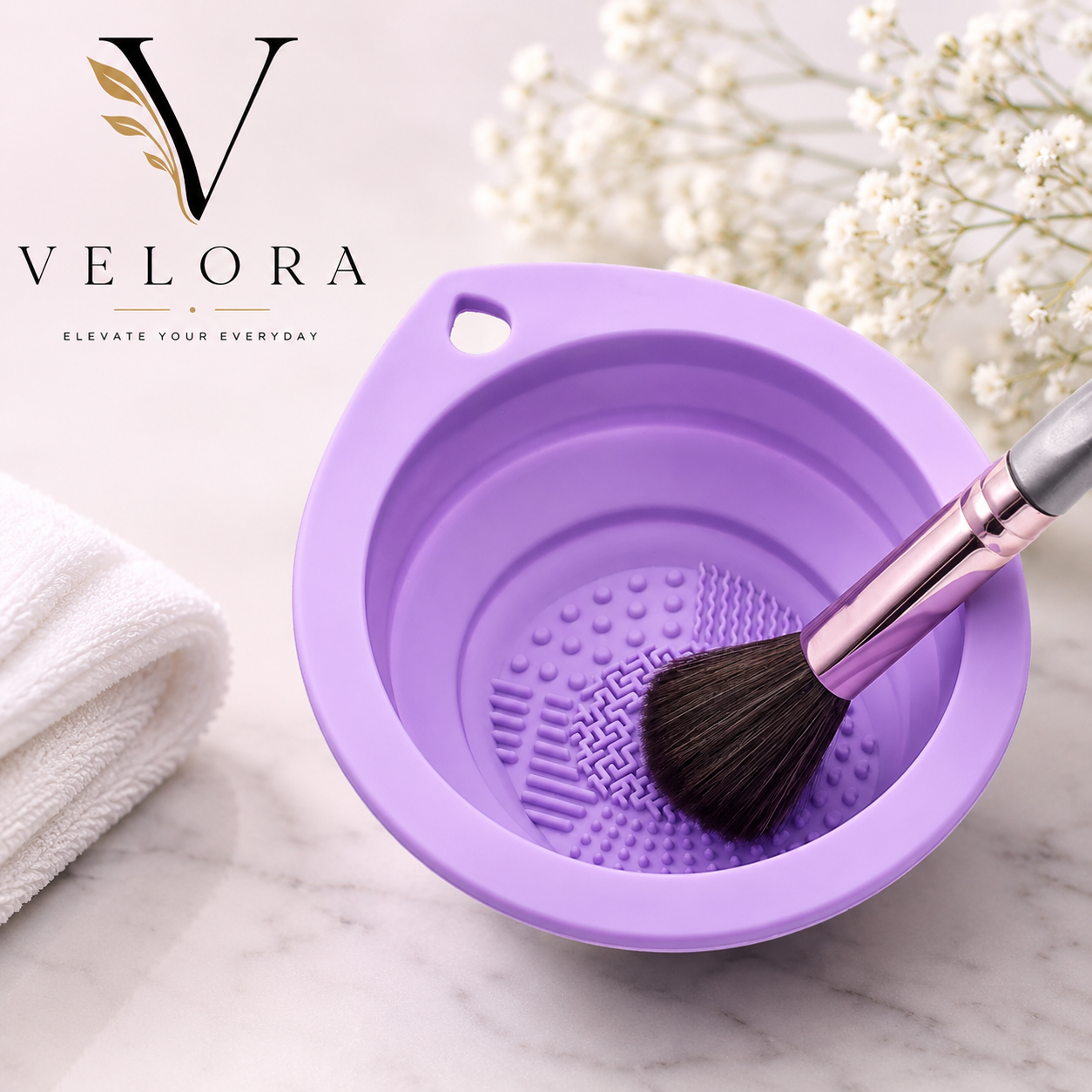 Luxury Silicone Makeup Brush Cleaning Bowl & Drying Kit