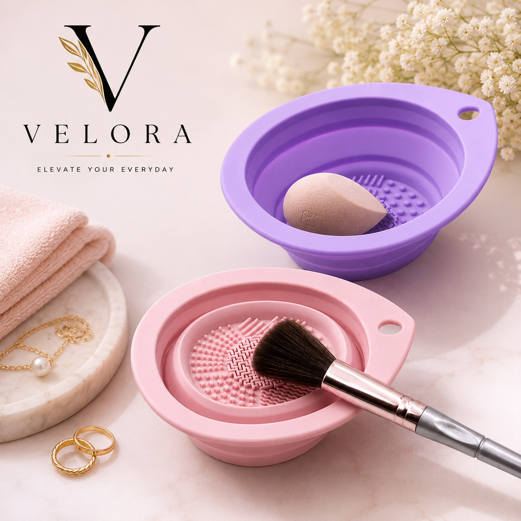 Luxury Silicone Makeup Brush Cleaning Bowl & Drying Kit