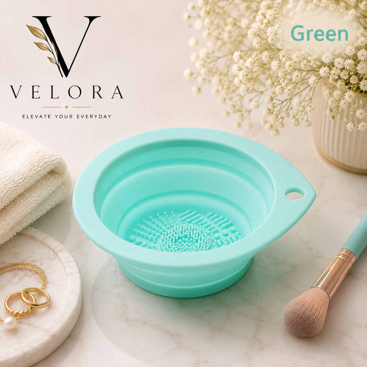 Luxury Silicone Makeup Brush Cleaning Bowl & Drying Kit