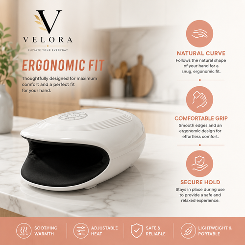 Cordless Heated Hand Massager – Rechargeable Compression & Relaxation Device