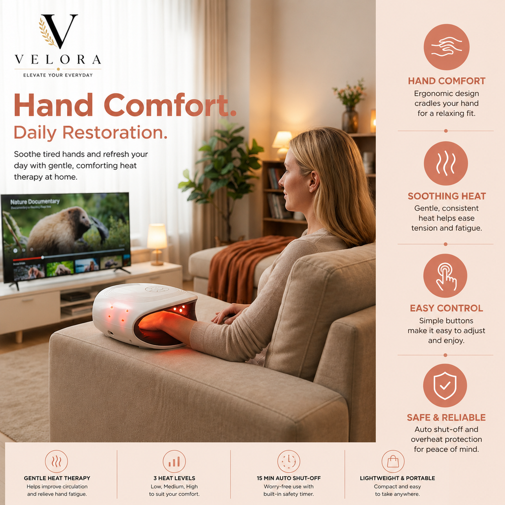 Cordless Heated Hand Massager – Rechargeable Compression & Relaxation Device