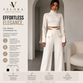 Women's Turtleneck Lounge Set – Long Sleeve Top & Wide Leg Pants