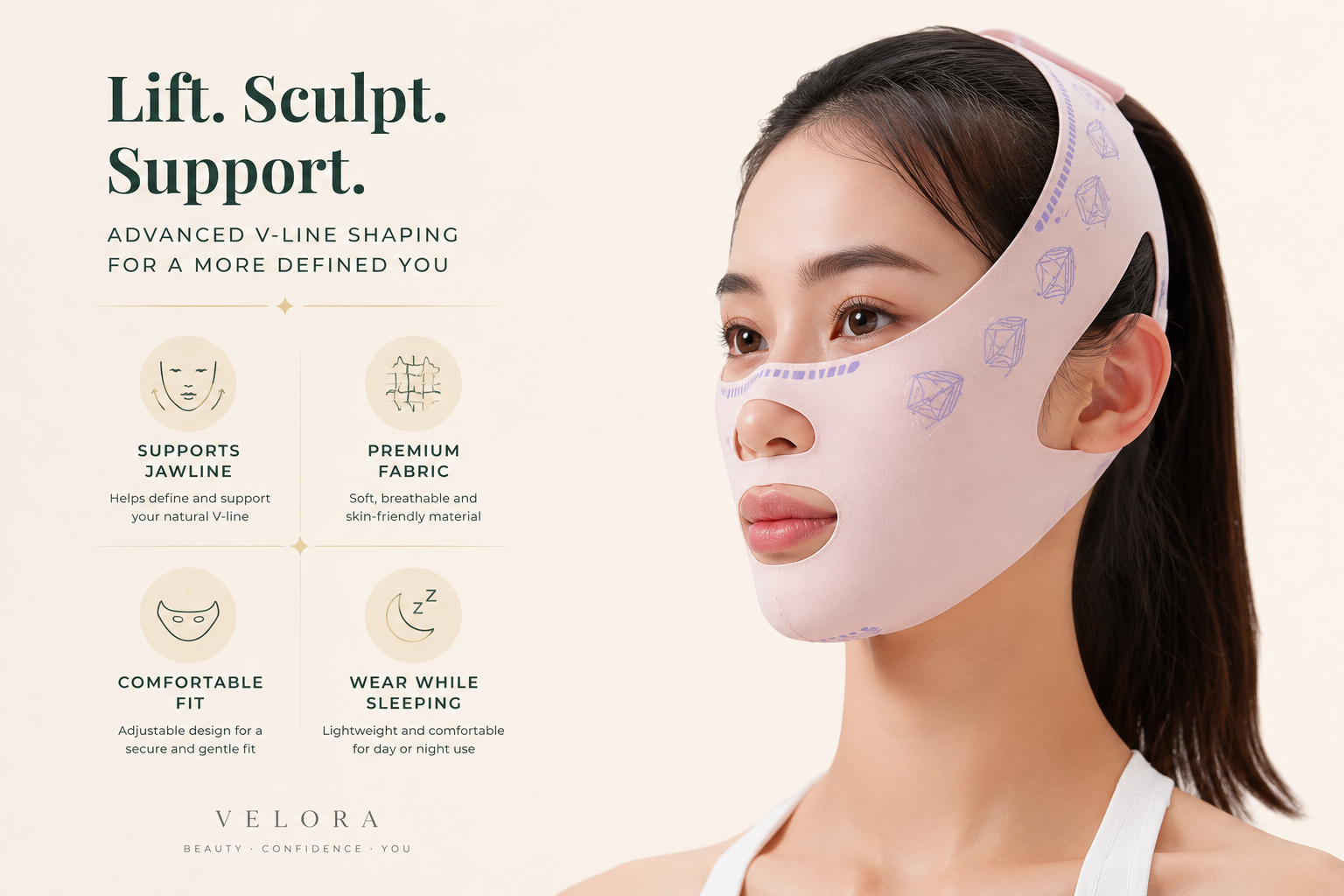 V Line Slimming Face Lift Bandage & Chin Shaper Mask