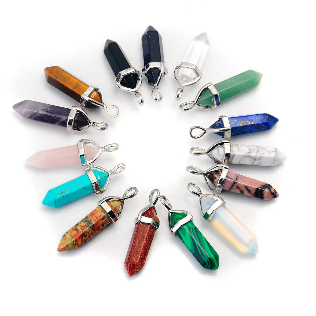 Natural Crystal Point Pendant Necklace – Gemstone Healing Jewelry Collection