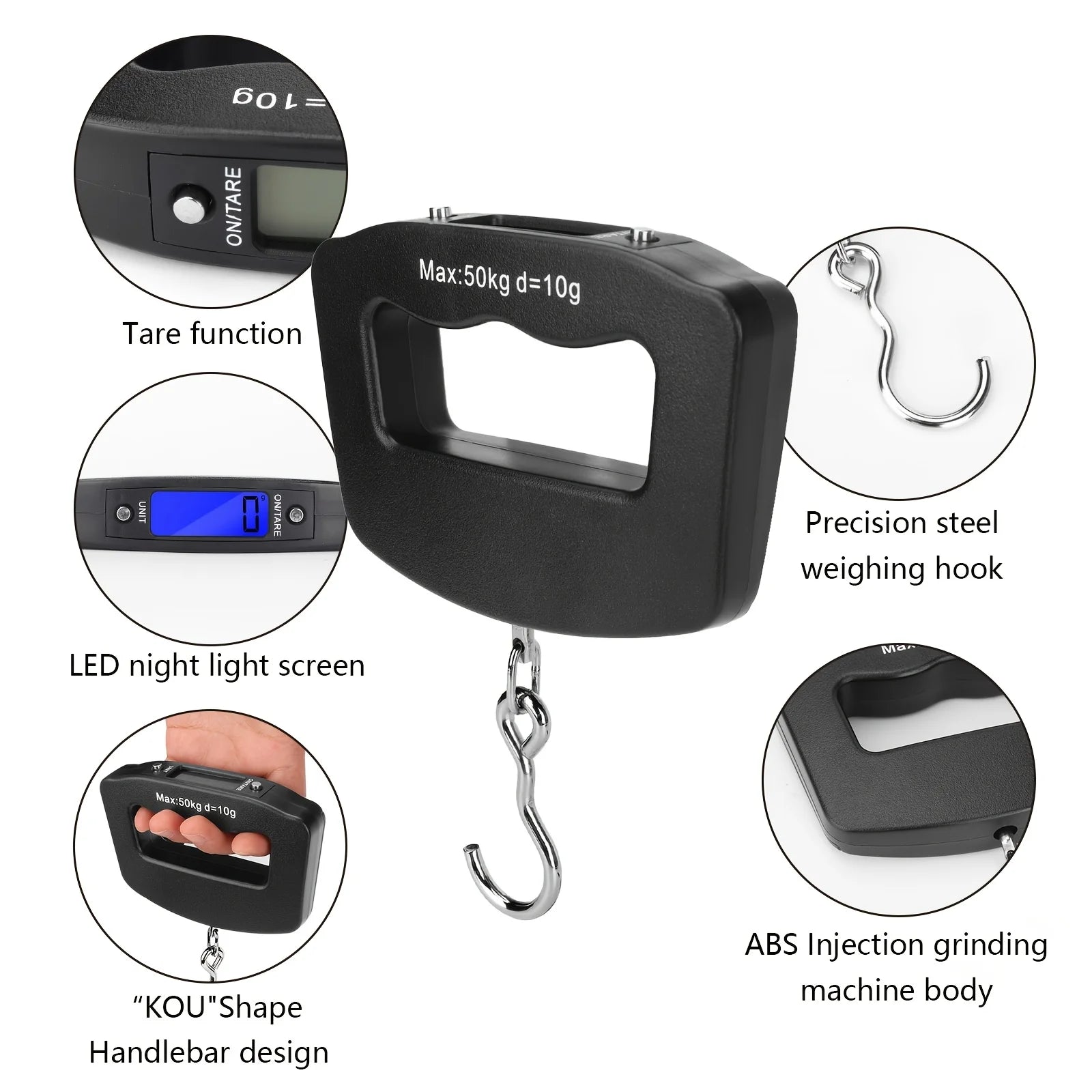 Portable Digital Luggage Scale 50kg – High Precision Travel Weight Checker