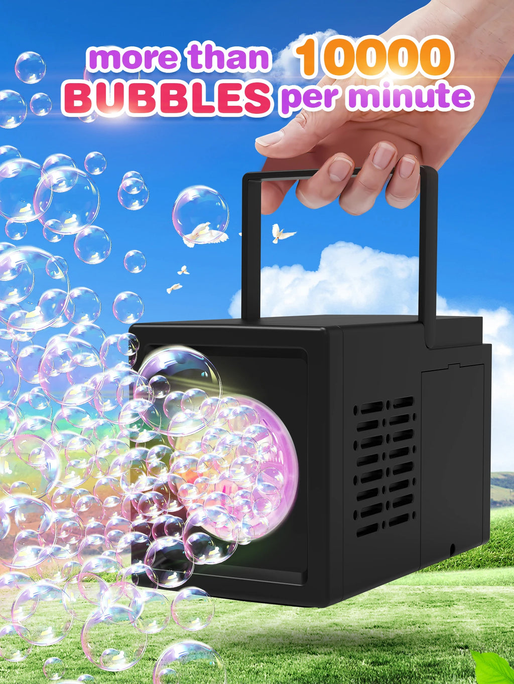 Automatic Bubble Machine – High Output Outdoor Bubble Maker for Kids