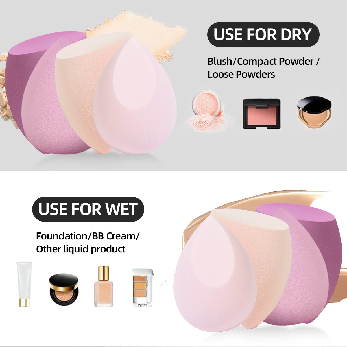 35PCS Professional Makeup Brush Set with Beauty Sponges & Travel Cosmetic Bag