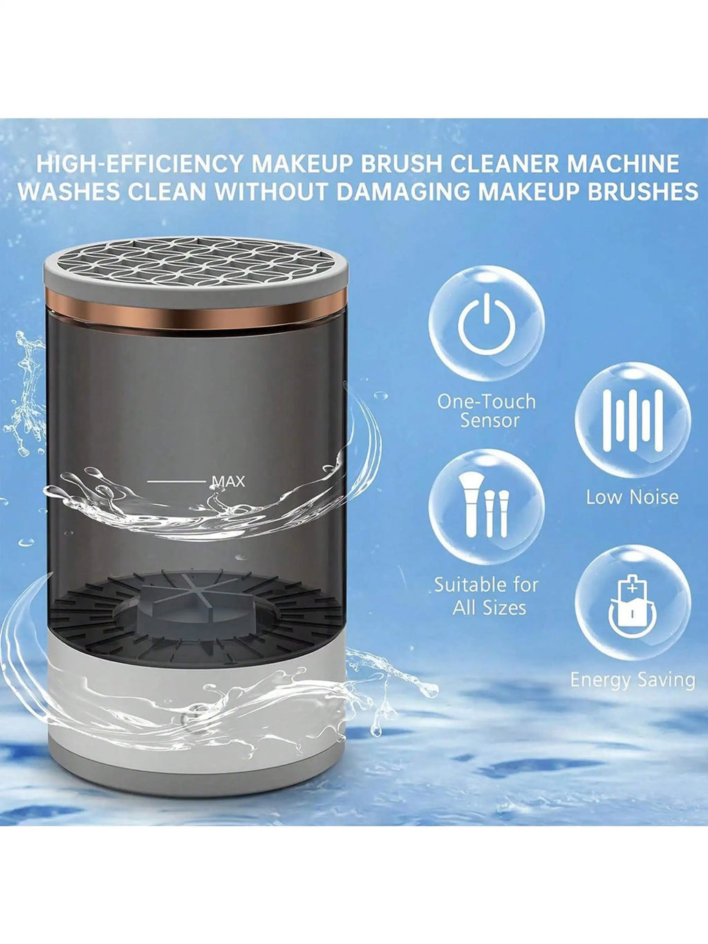 Electric Makeup Brush Cleaner & Dryer Machine – Automatic Deep Cleaning Station