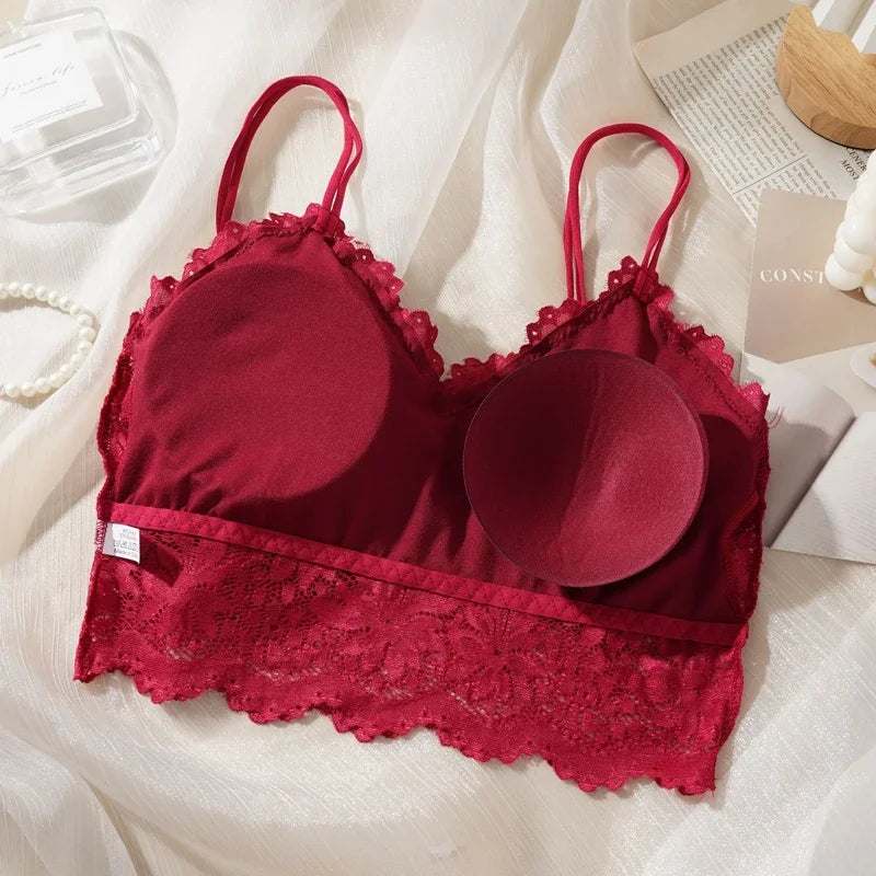 Women's Lace Bralette & Brief Set – Wireless Comfort Lingerie