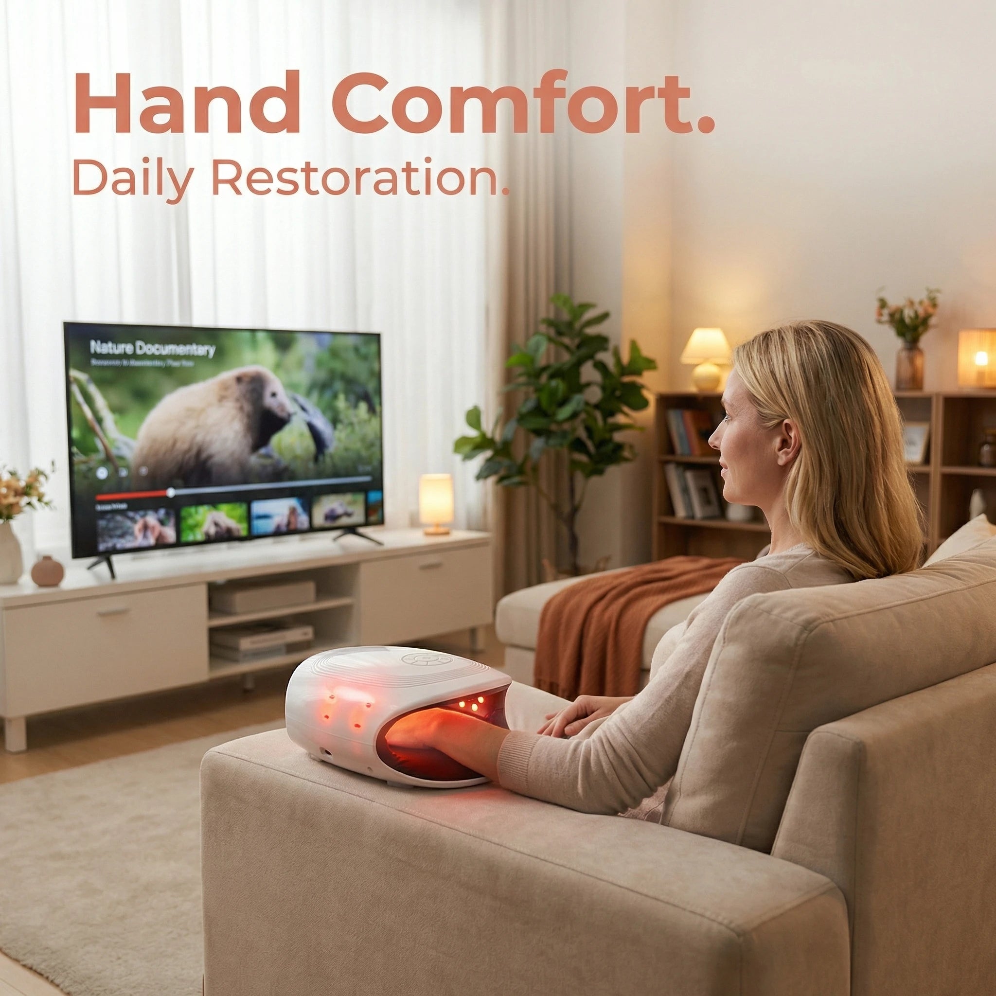 Cordless Heated Hand Massager – Rechargeable Compression & Relaxation Device