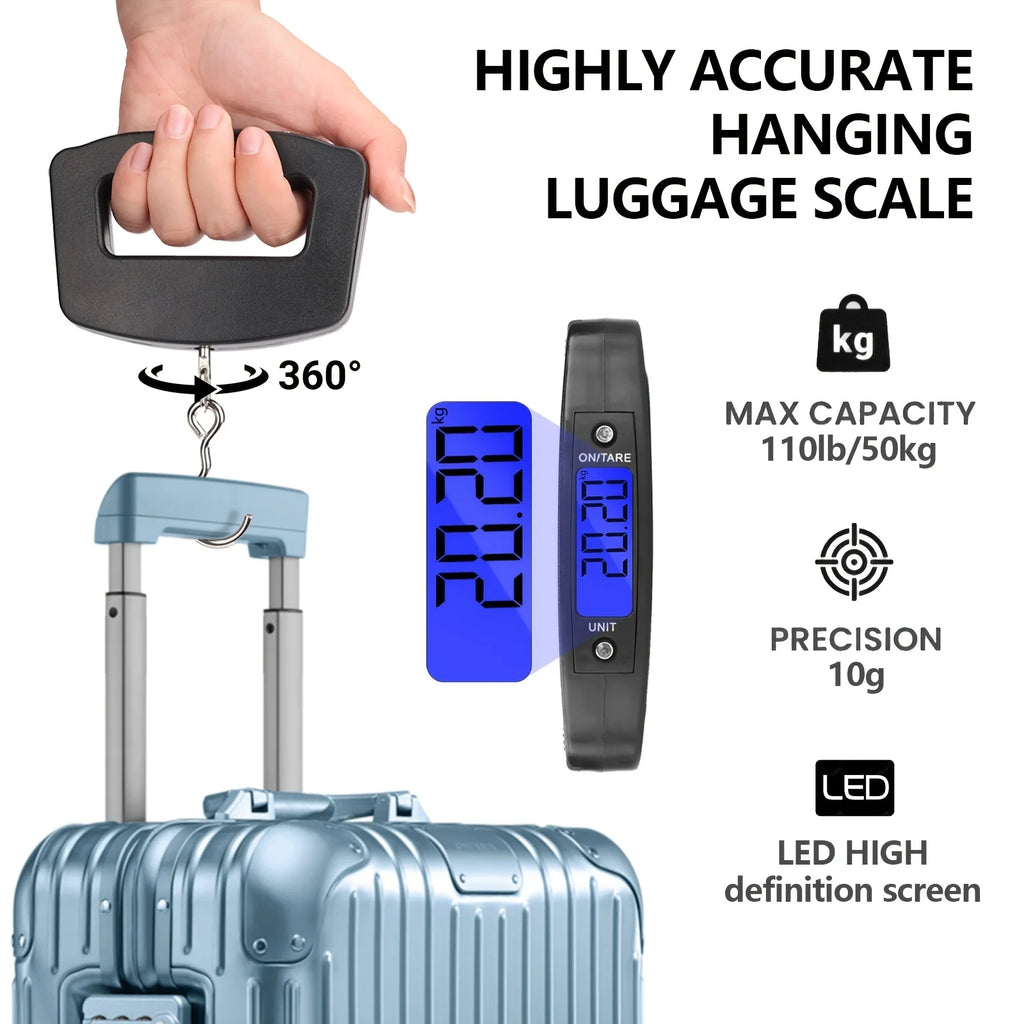 Portable Digital Luggage Scale 50kg – High Precision Travel Weight Checker