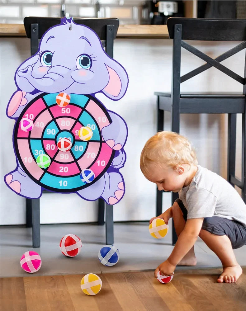 Kids Sticky Ball Dart Board Game | Fun Indoor Learning Activity