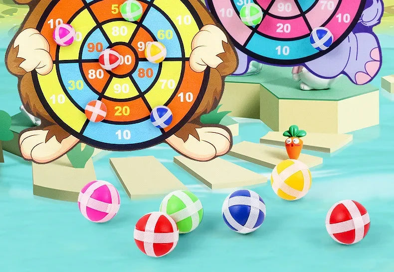 Kids Sticky Ball Dart Board Game | Fun Indoor Learning Activity