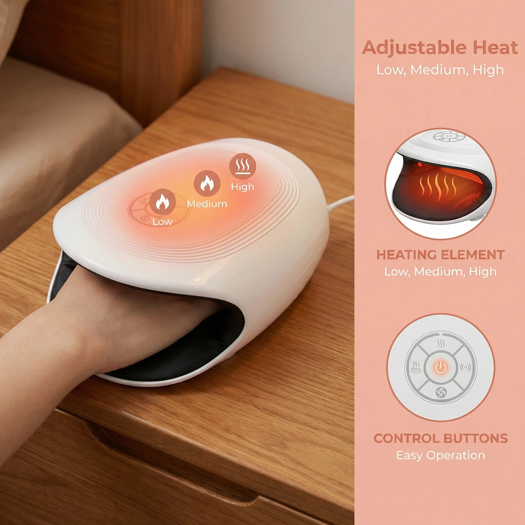 Cordless Heated Hand Massager – Rechargeable Compression & Relaxation Device