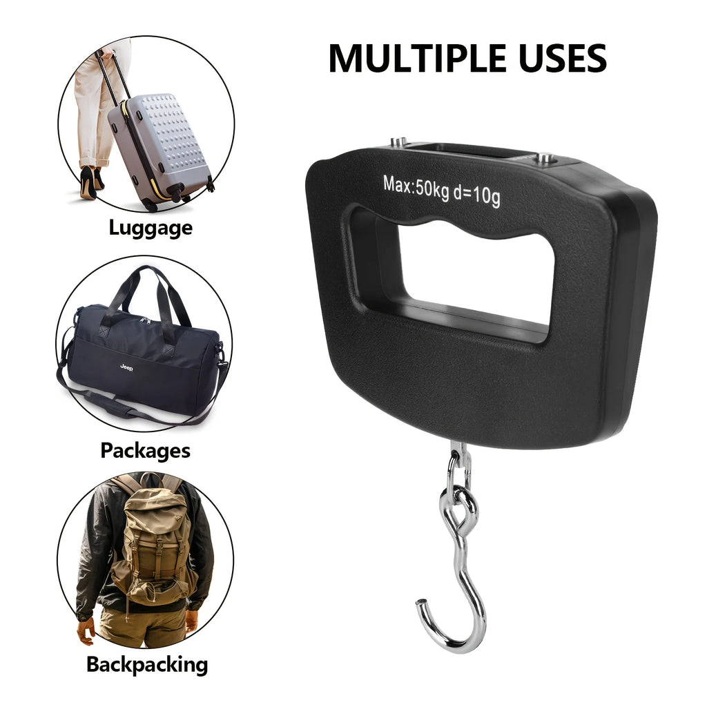 Portable Digital Luggage Scale 50kg – High Precision Travel Weight Checker