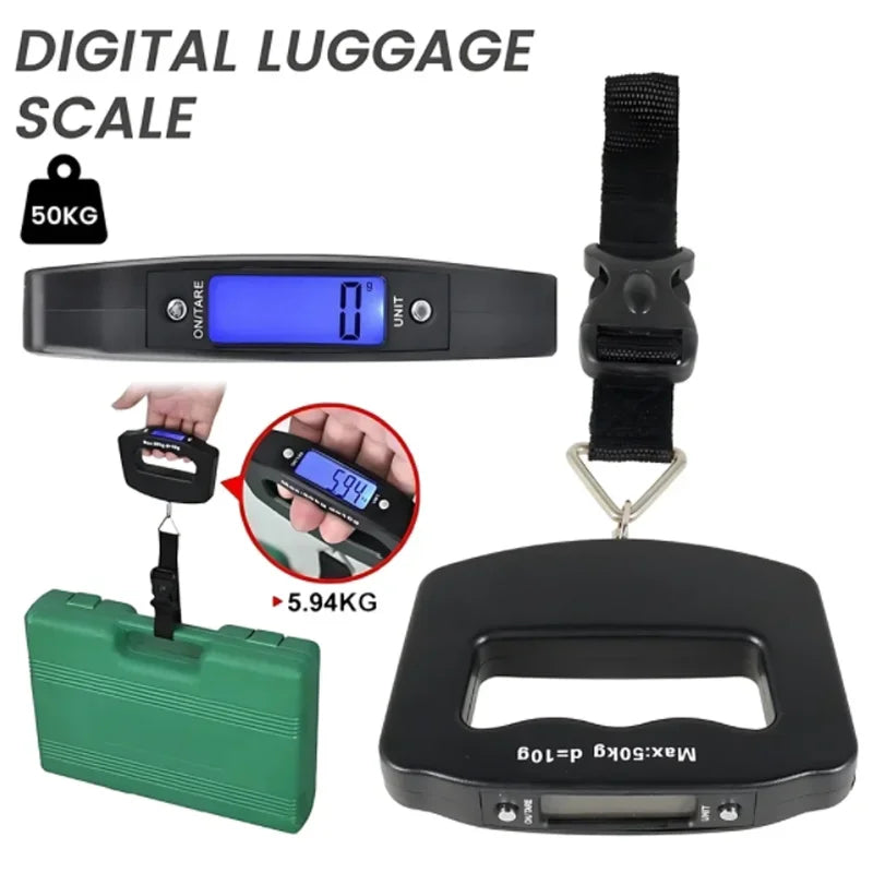 Portable Digital Luggage Scale 50kg – High Precision Travel Weight Checker