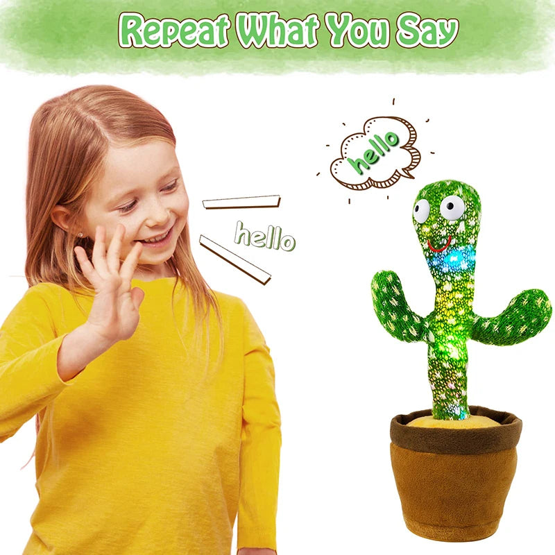 Dancing Cactus Toy | Talking, Singing & Voice Repeating Plush