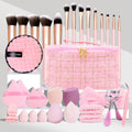 35PCS Professional Makeup Brush Set with Beauty Sponges & Travel Cosmetic Bag