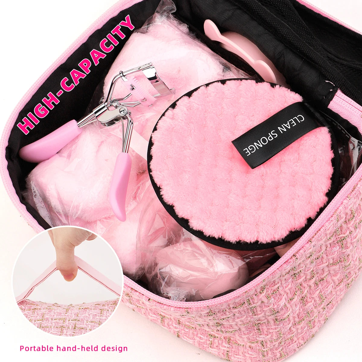35PCS Professional Makeup Brush Set with Beauty Sponges & Travel Cosmetic Bag