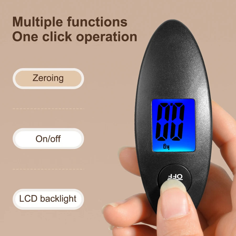 Portable Digital Luggage Scale 50kg – High Precision Travel Weight Checker