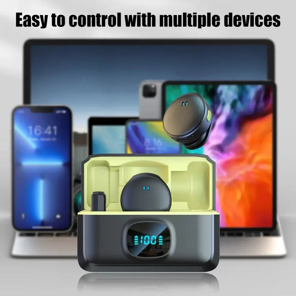 Magnetic Wireless Lavalier Microphone with Charging Case – Professional Clip-On Mic