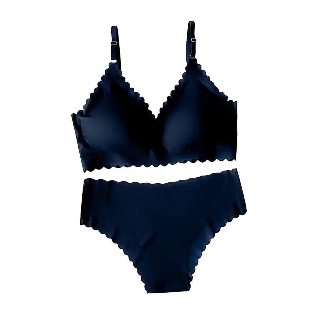 Women's Seamless Wireless Bra & Panty Set – No Show Everyday Comfort Underwear