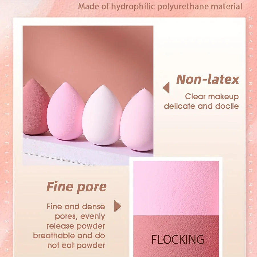 5PCS Makeup Beauty Sponge Set – Soft Blender Eggs for Foundation, Concealer & Powder