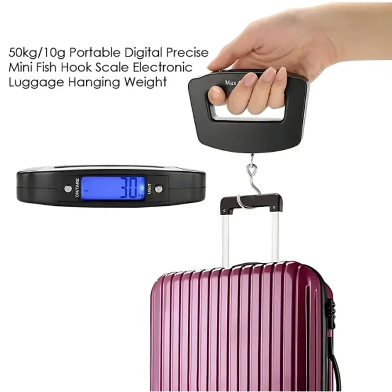 Portable Digital Luggage Scale 50kg – High Precision Travel Weight Checker