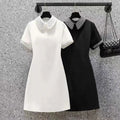 Women's Elegant A-Line Midi Dress – Casual Summer Short Sleeve Dress
