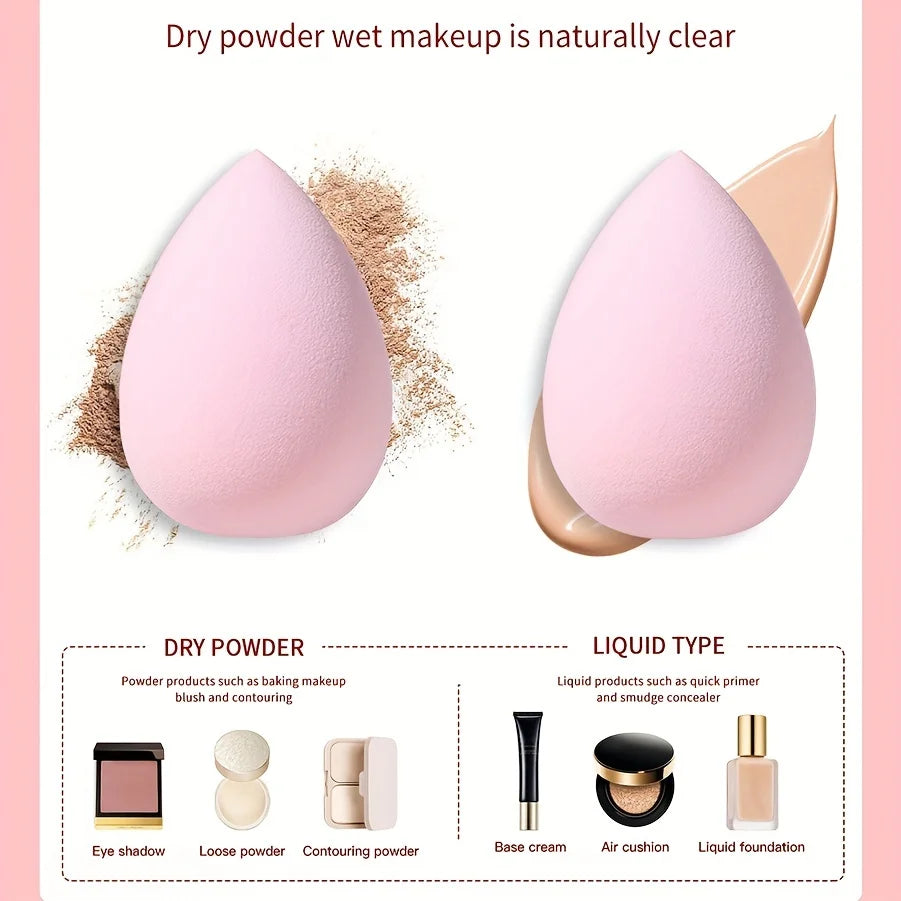 5PCS Makeup Beauty Sponge Set – Soft Blender Eggs for Foundation, Concealer & Powder