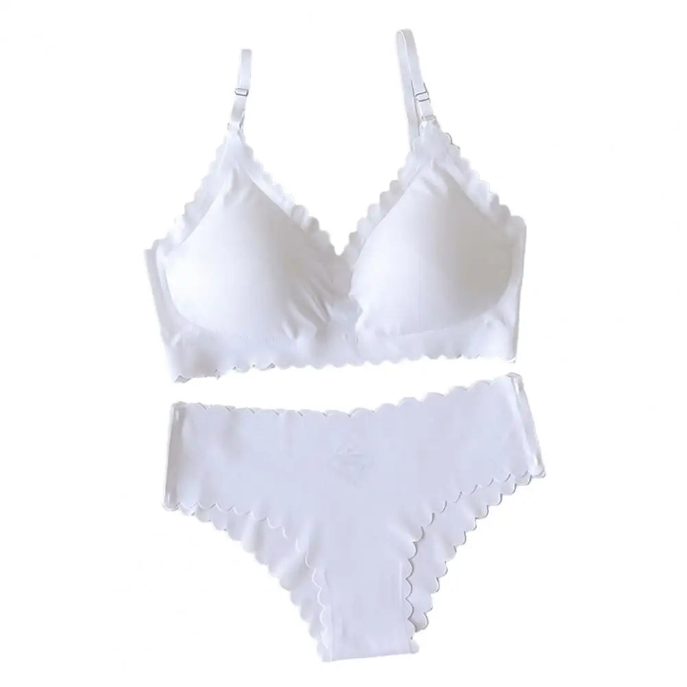 Women's Seamless Wireless Bra & Panty Set – No Show Everyday Comfort Underwear
