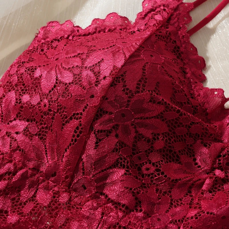 Women's Lace Bralette & Brief Set – Wireless Comfort Lingerie