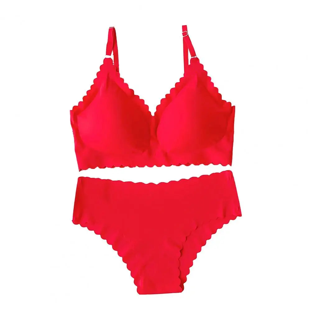 Women's Seamless Wireless Bra & Panty Set – No Show Everyday Comfort Underwear