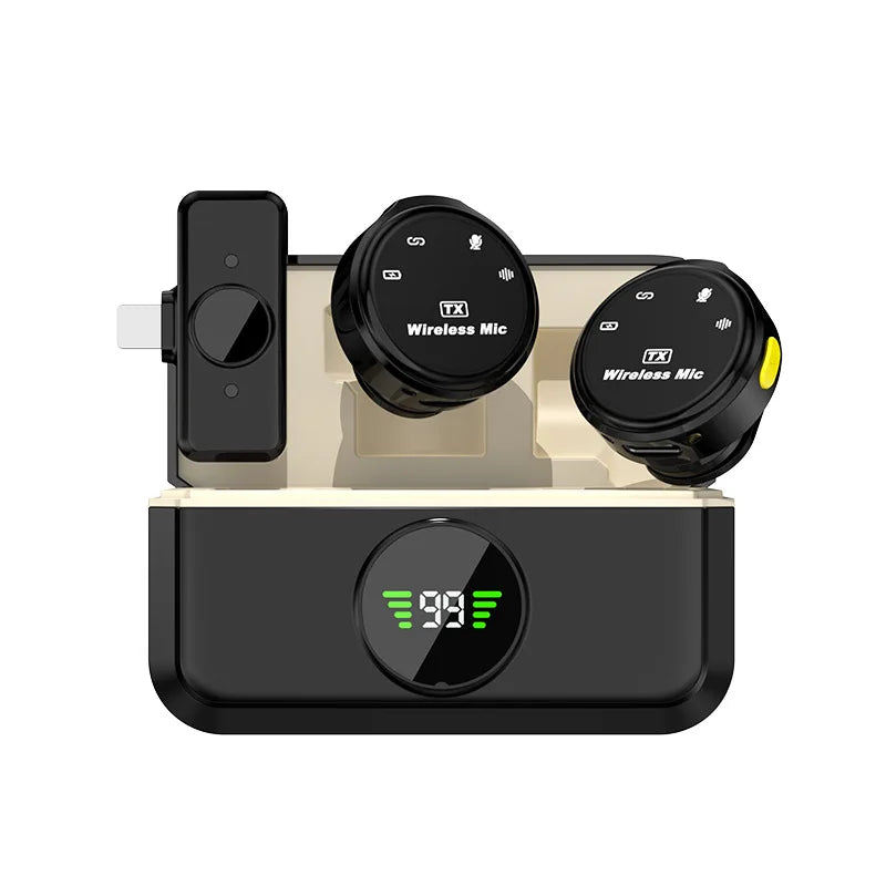 Magnetic Wireless Lavalier Microphone with Charging Case – Professional Clip-On Mic