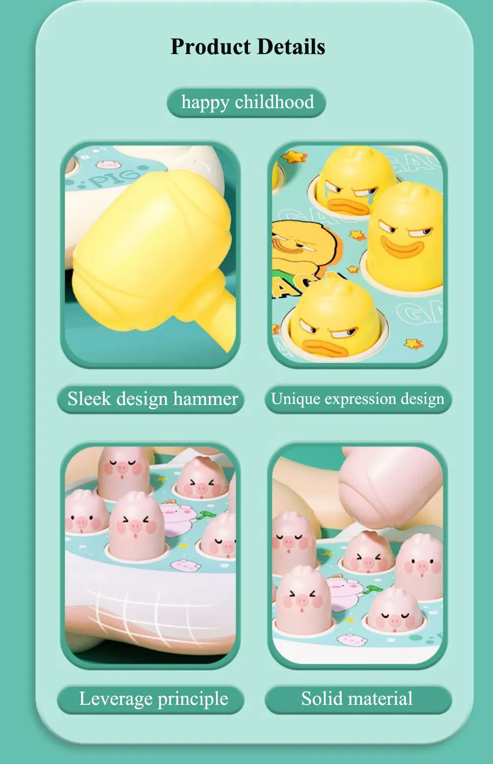 Montessori Duck Frog & Pig Learning Game for Toddlers