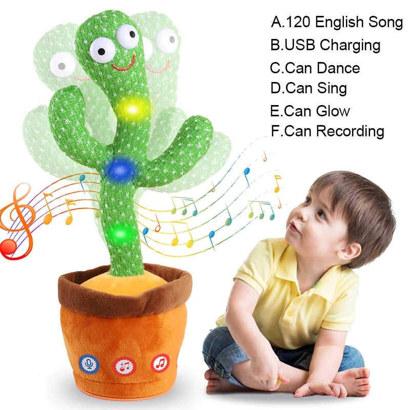 Dancing Cactus Toy | Talking, Singing & Voice Repeating Plush