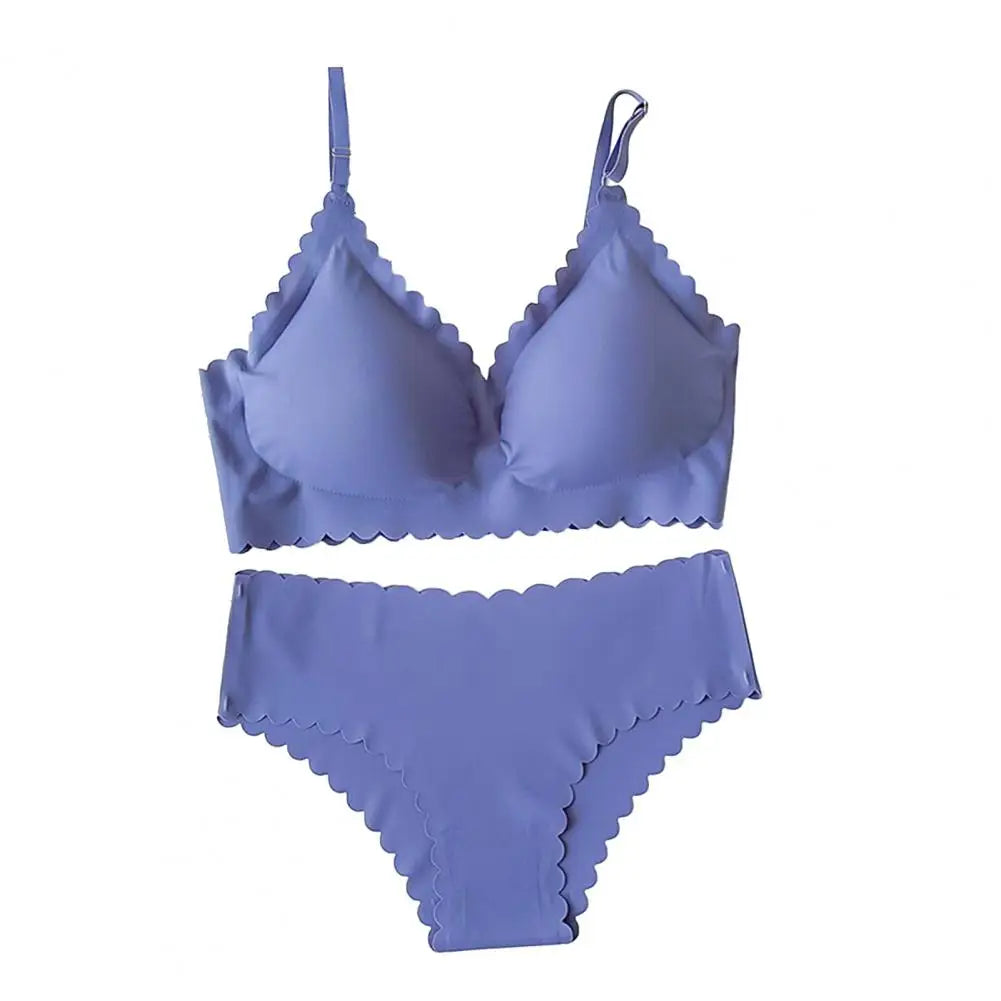 Women's Seamless Wireless Bra & Panty Set – No Show Everyday Comfort Underwear