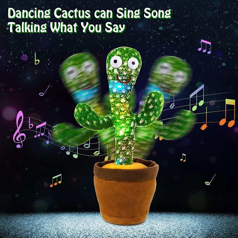 Dancing Cactus Toy | Talking, Singing & Voice Repeating Plush